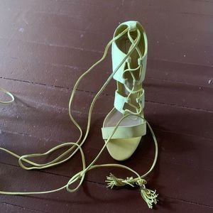 Aldo Yellow Strappy Heels